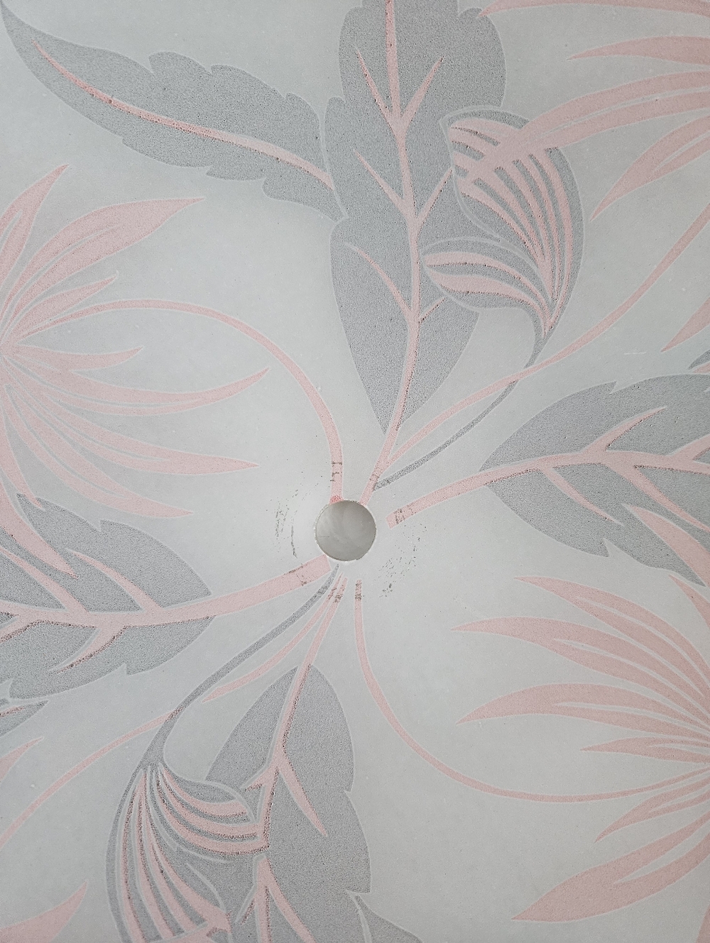 Vintage Mid Century Modern Palm Leaf/Palm Tree Ceiling Flush Mount Light Shade - Picture 12 of 12